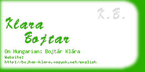 klara bojtar business card
